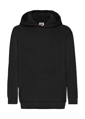 Fruit of the Loom Kids` Classic Hooded Sweat, Black, 152 (12-13) bedrucken, Art.-Nr. 280011017