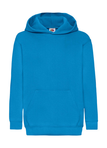 Fruit of the Loom Kids` Classic Hooded Sweat, Azure Blue, 128 (7-8) bedrucken, Art.-Nr. 280013105