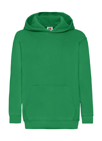 Fruit of the Loom Kids` Classic Hooded Sweat, Kelly Green, 140 (9-11) bedrucken, Art.-Nr. 280015186