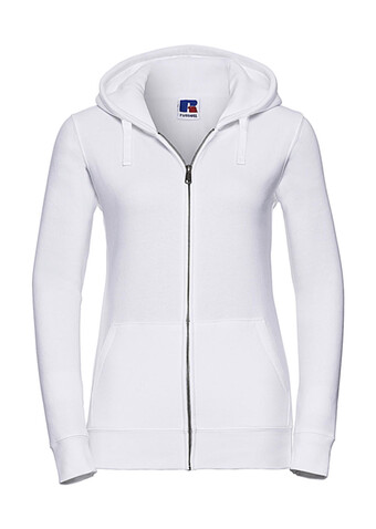 Russell Europe Ladies` Authentic Zipped Hood, White, M bedrucken, Art.-Nr. 283000004