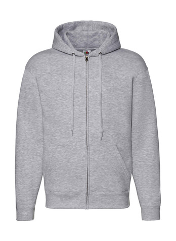 Fruit of the Loom Premium Hooded Zip Sweat, Heather Grey, XL bedrucken, Art.-Nr. 293011236