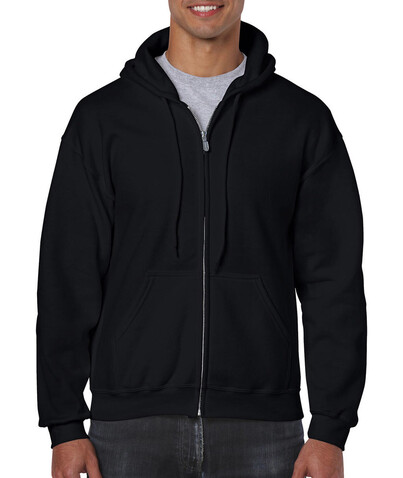 Gildan Heavy Blend Adult Full Zip Hooded Sweat, Black, S bedrucken, Art.-Nr. 293091013