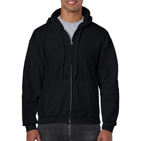 Gildan Heavy Blend Adult Full Zip Hooded Sweat, Black, S bedrucken, Art.-Nr. 293091013