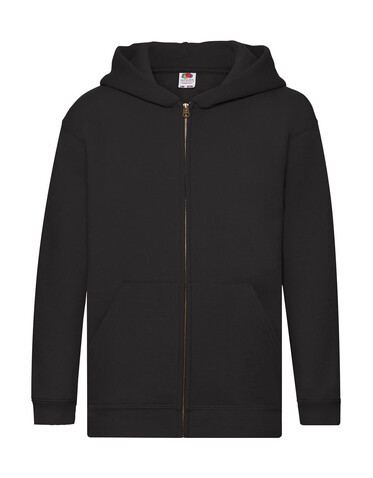 Fruit of the Loom Kids` Premium Hooded Sweat Jacket, Black, 116 (5-6) bedrucken, Art.-Nr. 298011014