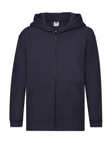 Fruit of the Loom Kids` Premium Hooded Sweat Jacket, Deep Navy, 116 (5-6) bedrucken, Art.-Nr. 298012024