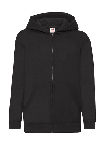 Fruit of the Loom Kids` Classic Hooded Sweat Jacket, Black, 116 (5-6) bedrucken, Art.-Nr. 299011014