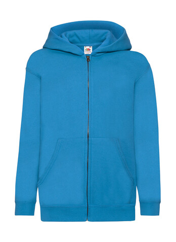 Fruit of the Loom Kids` Classic Hooded Sweat Jacket, Azure Blue, 128 (7-8) bedrucken, Art.-Nr. 299013105