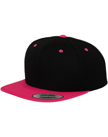 Yupoong Classic Snapback 2-Tone Cap, Black/Neon Pink, One Size bedrucken, Art.-Nr. 301731560