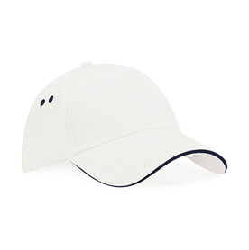 Beechfield Ultimate 5 Panel Cap - Sandwich Peak, White/French Navy, One Size bedrucken, Art.-Nr. 303690530 Beechfield Ultimate 5 Panel Cap - Sandwich Peak, White/French Navy, One Size bedrucken, Art.-Nr. 303690530