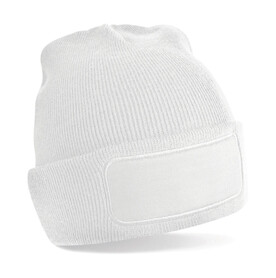Beechfield Original Patch Beanie, White, One Size bedrucken, Art.-Nr. 319690000