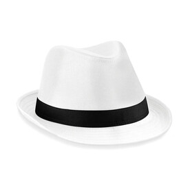 Beechfield Fedora, White/Black, S/M bedrucken, Art.-Nr. 327690561