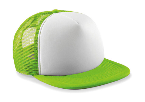 Beechfield Junior Vintage Snapback Trucker, Lime Green/White, One Size bedrucken, Art.-Nr. 330695550