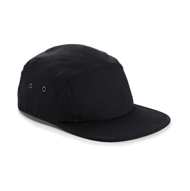 Beechfield Canvas 5 Panel Cap, Black, One Size bedrucken, Art.-Nr. 359691010