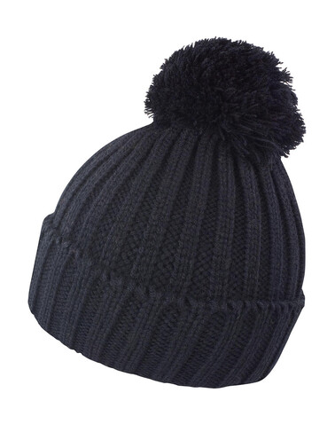 Result Hdi Quest Knitted Hat, Black, One Size bedrucken, Art.-Nr. 369331010