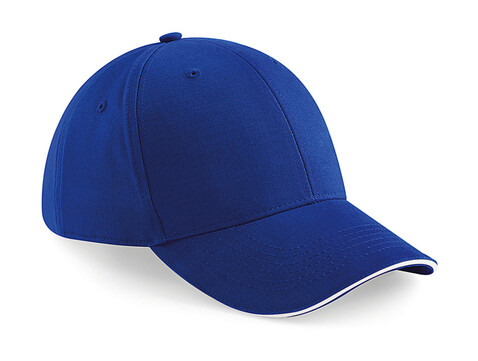 Beechfield Athleisure 6 Panel Cap, Bright Royal/White, One Size bedrucken, Art.-Nr. 371693510