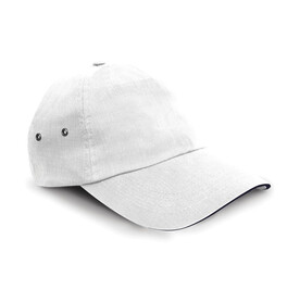 Result Caps Plush Sandwich Cap, White/Navy, One Size bedrucken, Art.-Nr. 372340520