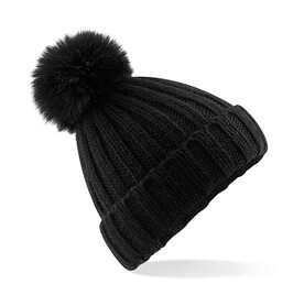 Beechfield Verbier Fur Pop Pom Chunky Beanie, Black, One Size bedrucken, Art.-Nr. 388691010 Beechfield Verbier Fur Pop Pom Chunky Beanie, Black, One Size bedrucken, Art.-Nr. 388691010