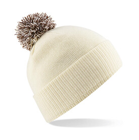 Beechfield Snowstar Beanie, Offwhite/Mocha, One Size bedrucken, Art.-Nr. 397690580