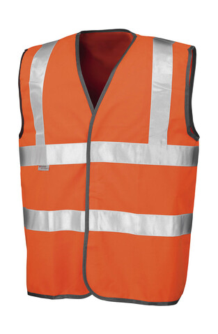 Result Safety Hi-Vis Vest, Fluorescent Orange, S/M bedrucken, Art.-Nr. 421334054