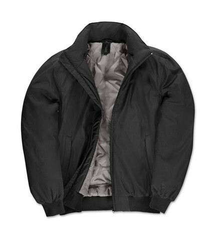 B &amp; C Crew Bomber/men Jacket, Black/Warm Grey, S bedrucken, Art.-Nr. 434421533