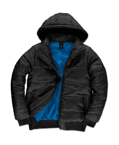 B &amp; C Superhood/men Jacket, Black/Cobalt Blue, S bedrucken, Art.-Nr. 437421553