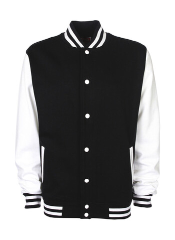 FDM Varsity Jacket, Black/White, XS bedrucken, Art.-Nr. 455551502