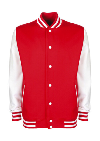 FDM Varsity Jacket, Fire Red/White, 3XL bedrucken, Art.-Nr. 455554508