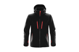 StormTech Patrol Softshell Jacket, Black/Bright Red, L bedrucken, Art.-Nr. 477181795