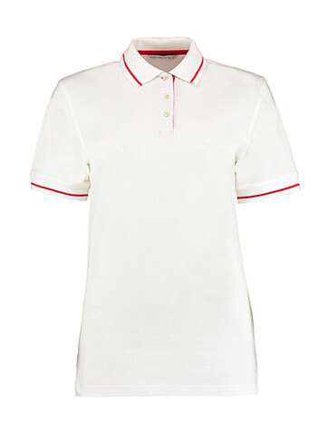 Kustom Kit Women`s St. Mellion Polo, White/Red, 3XL bedrucken, Art.-Nr. 503110577