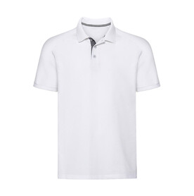 Russell Europe Men`s HD Raglan Polo, White, XS bedrucken, Art.-Nr. 511000002