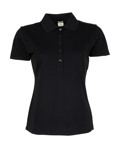 Tee Jays Ladies` Luxury Stretch Polo, Black, 3XL bedrucken, Art.-Nr. 513541018