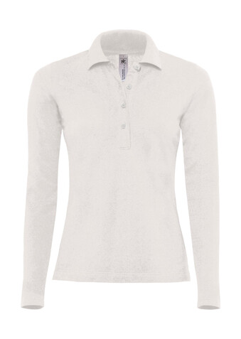 B &amp; C Safran Pure LSL/women Polo, White, XL bedrucken, Art.-Nr. 520420006