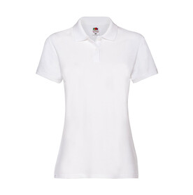 Fruit of the Loom Ladies` Premium Polo, White, XS (8) bedrucken, Art.-Nr. 528010002