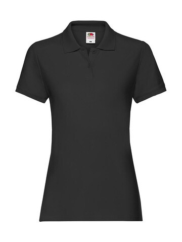 Fruit of the Loom Ladies` Premium Polo, Black, 2XL (18) bedrucken, Art.-Nr. 528011017