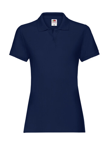 Fruit of the Loom Ladies` Premium Polo, Navy, L (14) bedrucken, Art.-Nr. 528012005