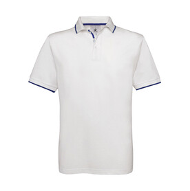 B & C Safran Sport Tipped Polo, White/Royal, L bedrucken, Art.-Nr. 540420755 B & C Safran Sport Tipped Polo, White/Royal, L bedrucken, Art.-Nr. 540420755