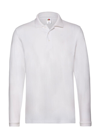 Fruit of the Loom Premium Long Sleeve Polo, White, M bedrucken, Art.-Nr. 542010004