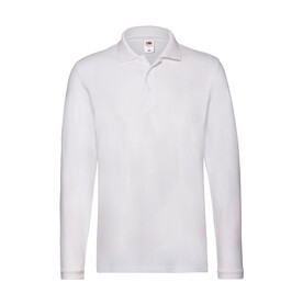 Fruit of the Loom Premium Long Sleeve Polo, White, S bedrucken, Art.-Nr. 542010003 Fruit of the Loom Premium Long Sleeve Polo, White, S bedrucken, Art.-Nr. 542010003