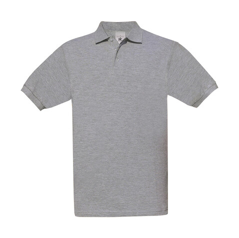 B & C Safran Piqué Polo, Heather Grey, S bedrucken, Art.-Nr. 549421233 B & C Safran Piqué Polo, Heather Grey, S bedrucken, Art.-Nr. 549421233
