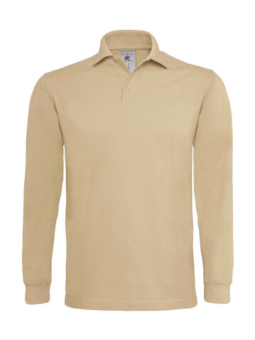 B &amp; C Heavymill LSL Polo, Sand, L bedrucken, Art.-Nr. 565427415