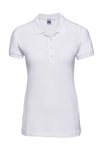 Russell Europe Ladies` Fitted Stretch Polo, White, S bedrucken, Art.-Nr. 566000003