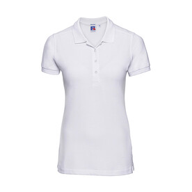 Russell Europe Ladies` Fitted Stretch Polo, White, XS bedrucken, Art.-Nr. 566000002