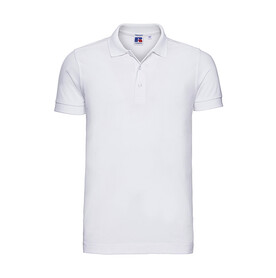 Russell Europe Men`s Fitted Stretch Polo, White, S bedrucken, Art.-Nr. 567000003 Russell Europe Men`s Fitted Stretch Polo, White, S bedrucken, Art.-Nr. 567000003