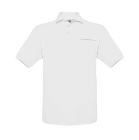 B & C Safran Pocket Polo, White, M bedrucken, Art.-Nr. 574420004 B & C Safran Pocket Polo, White, M bedrucken, Art.-Nr. 574420004