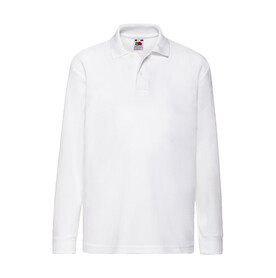 Fruit of the Loom Kids` 65/35 Long Sleeve Polo, White, 104 (3-4) bedrucken, Art.-Nr. 578010003 Fruit of the Loom Kids` 65/35 Long Sleeve Polo, White, 104 (3-4) bedrucken, Art.-Nr. 578010003