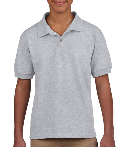 Gildan Kids` DryBlend® Jersey Polo, White, S (122/134) bedrucken, Art.-Nr. 589090003