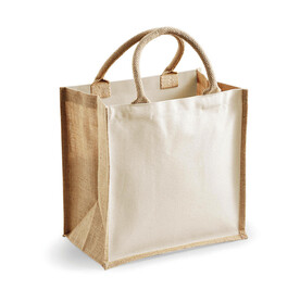 Westford Mill Printers` Midi Jute Bag, Natural, One Size bedrucken, Art.-Nr. 603280080