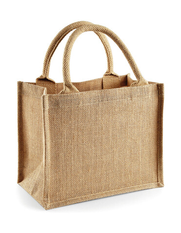 Westford Mill Jute Mini Gift Bag, Natural, One Size bedrucken, Art.-Nr. 612280080
