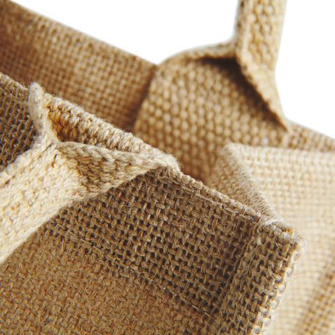 Westford Mill Jute Mini Gift Bag, Natural/Black, One Size bedrucken, Art.-Nr. 612280560