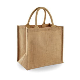 Westford Mill Jute Midi Tote, Natural, One Size bedrucken, Art.-Nr. 613280080